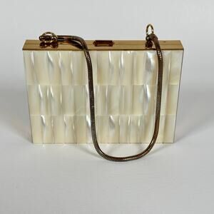 Schildkraut Compact Minaudiere Mirror Lipstick Comb Powder Mother of Pearl